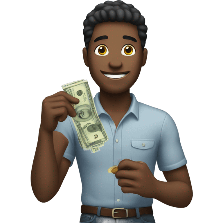 Guy holding money spread  emoji