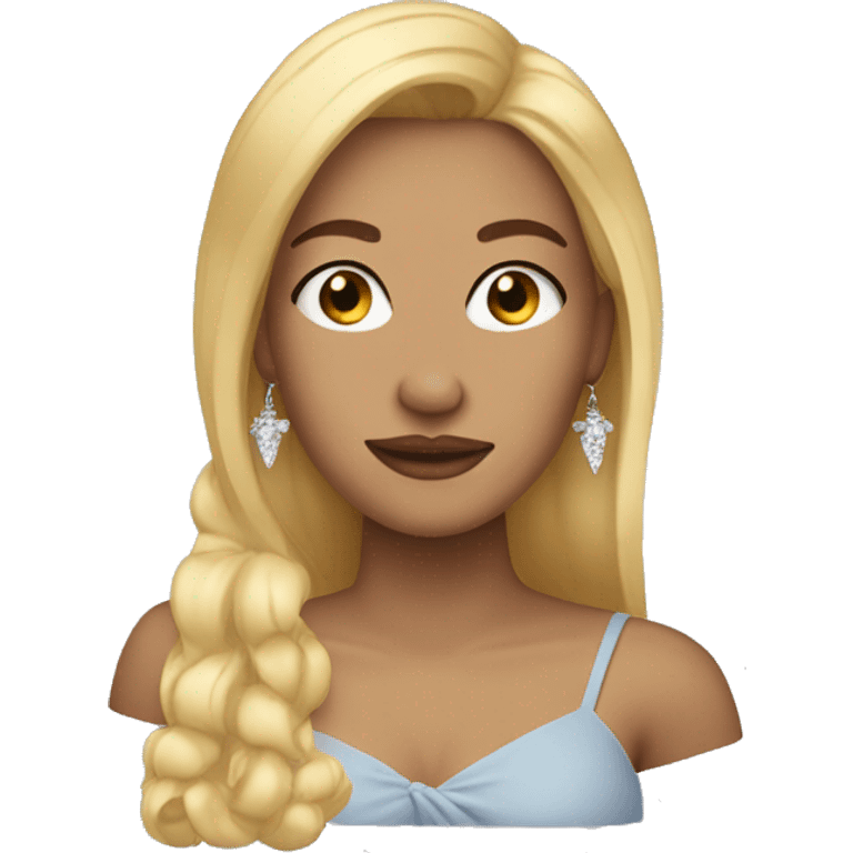 Woman Witz blond hair and earrings  emoji