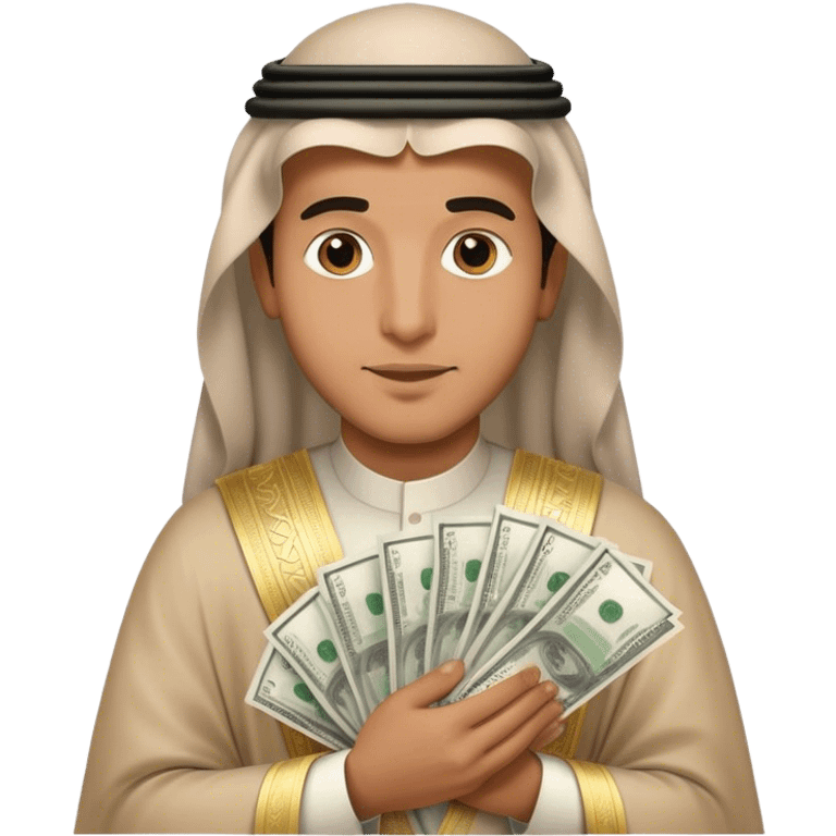 Saudi man with huge money emoji