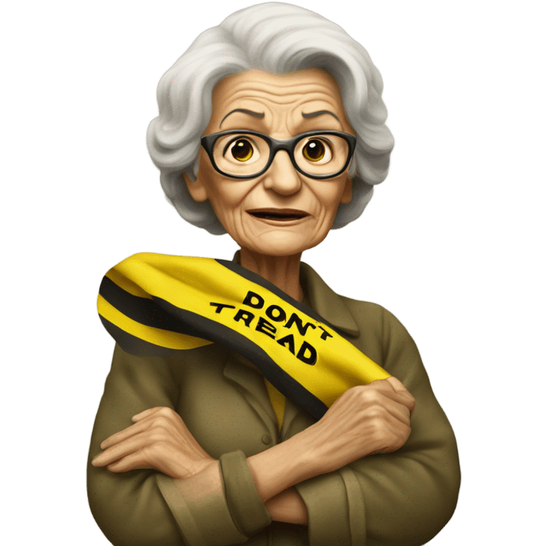 Old lady with don’t tread on me flag emoji