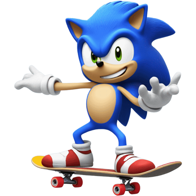 Sonic on a skateboard  emoji