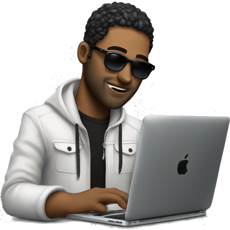 italian Music producer with a Macbook  emoji