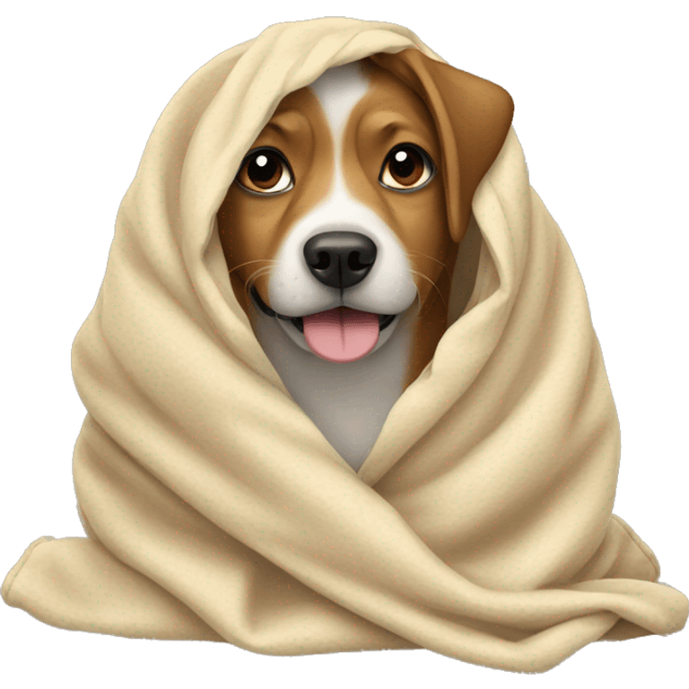 Dog in a blanket emoji