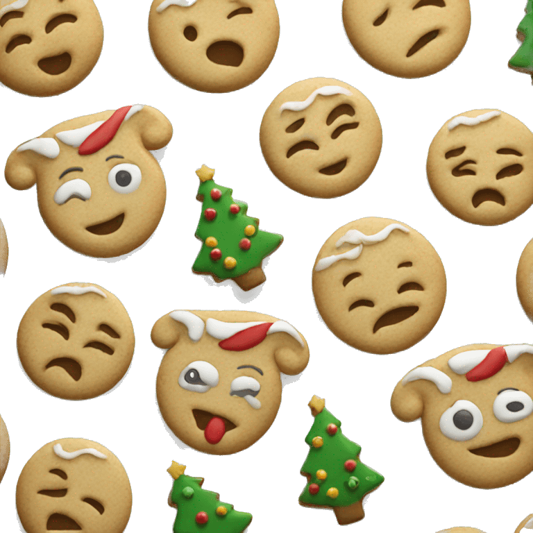 christmas cookies, decorated emoji