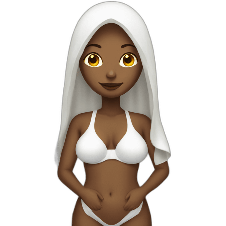 virgin-mary-in-swimsuit-with-halo emoji