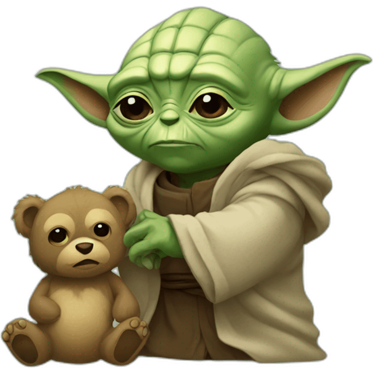 Yoda with a bear emoji