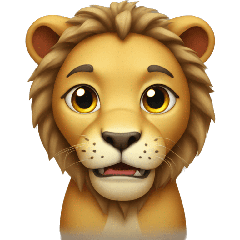 cute shaming lion emoji