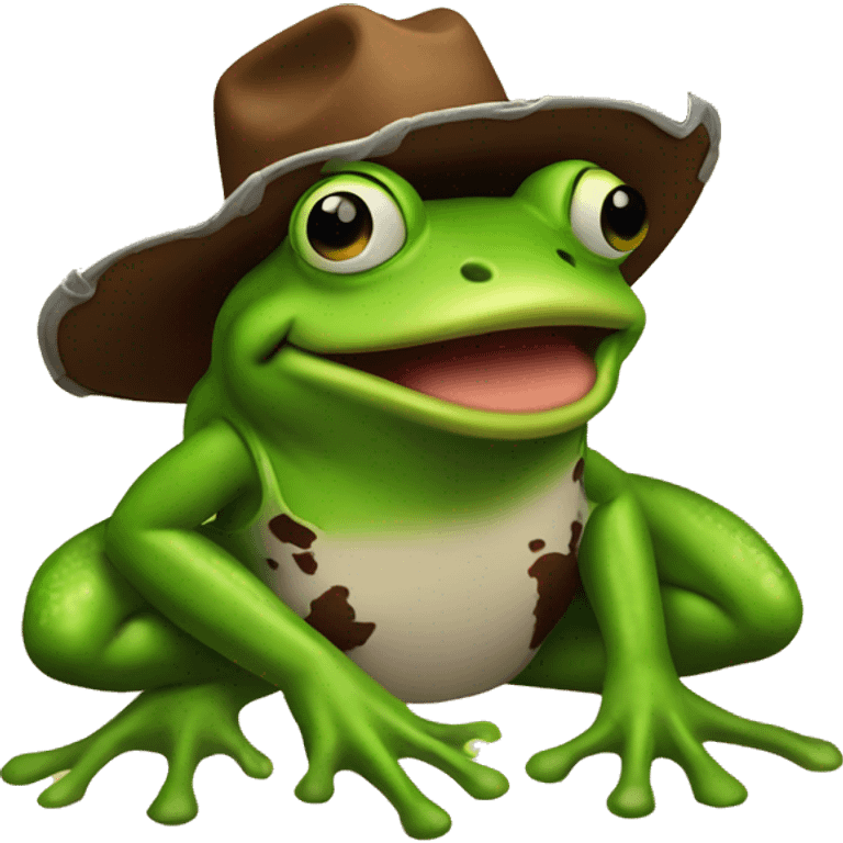 A cowboy frog emoji