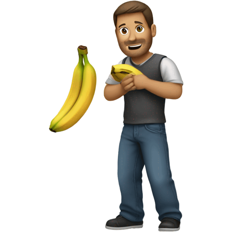 man with a banana in his hand emoji