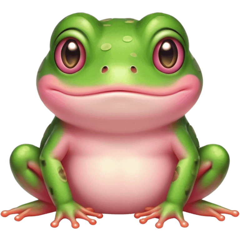 cute frog cheeks pink blush emoji