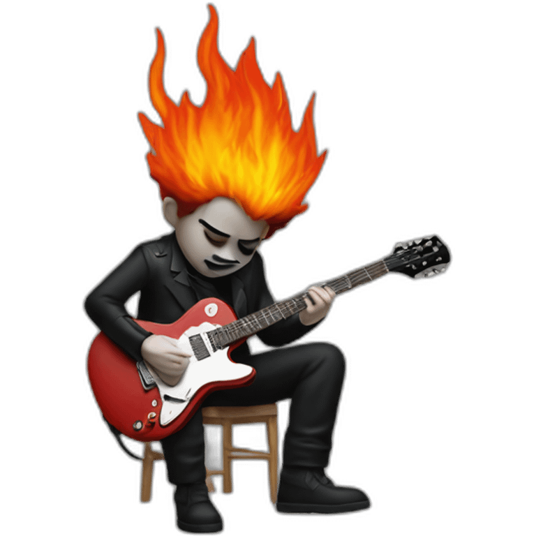 robert smith play guitar on fire emoji