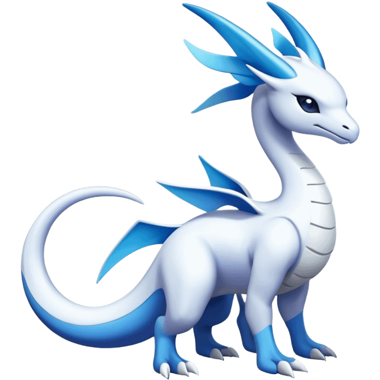 Futuristic-lugia-dragonair-suicune-hybrid, full body emoji