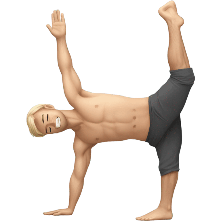 Back bend yoga white male  emoji