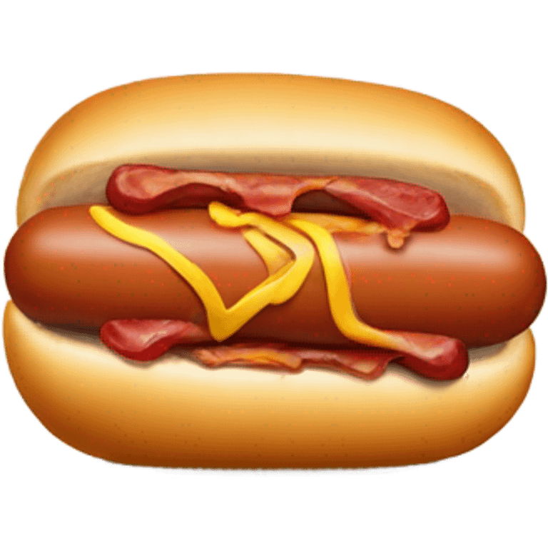 Bacon wrapped hot dog in a bun emoji