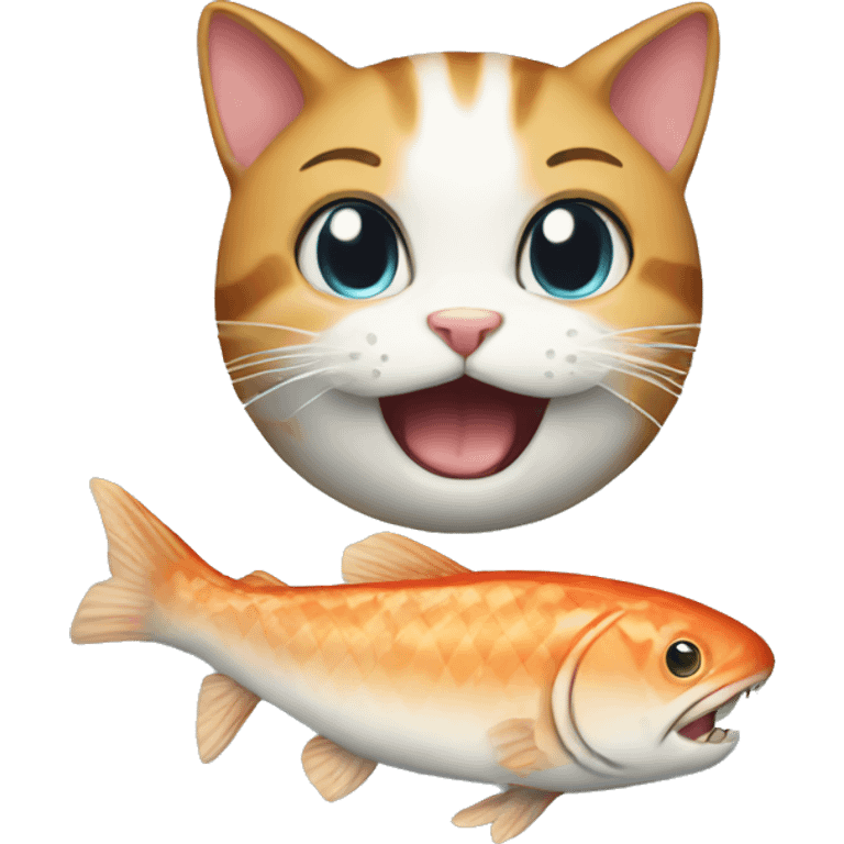 cat eat fish emoji