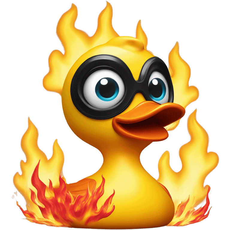 Flame rubber duck emoji