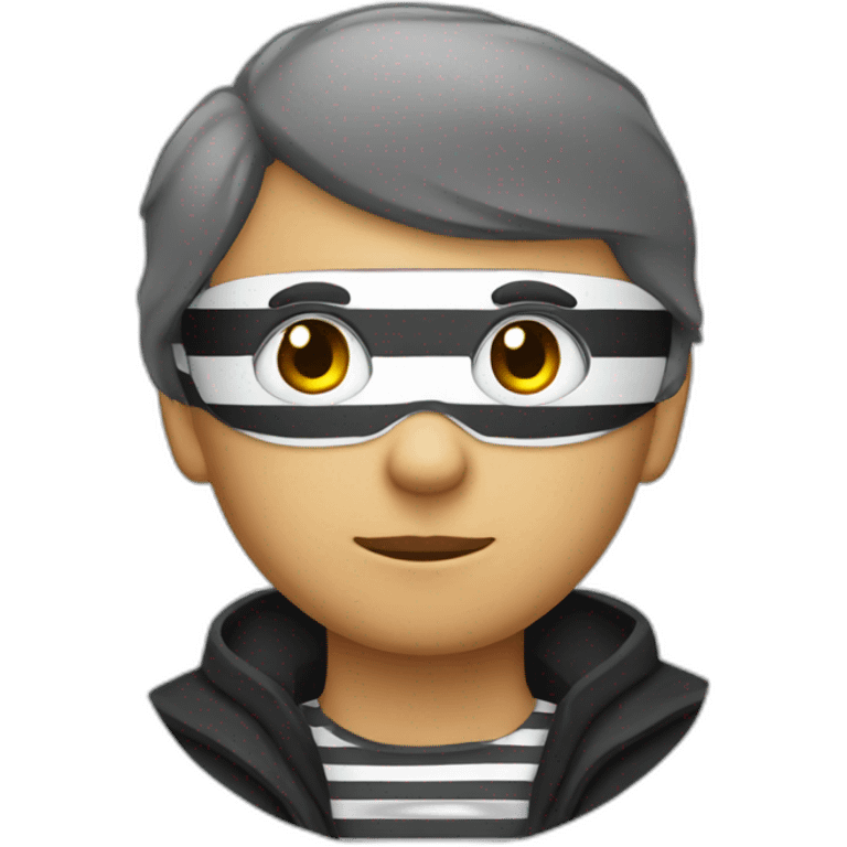 thief with eye patch and striped t-shirt emoji