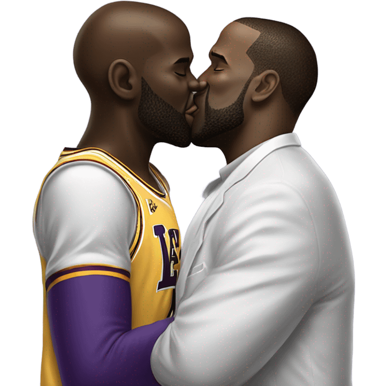 shaquille o'neal kissing lebron james emoji