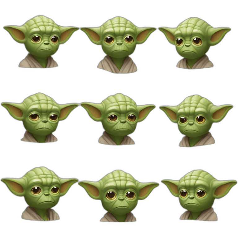 Yoda who sticks out his tongue emoji