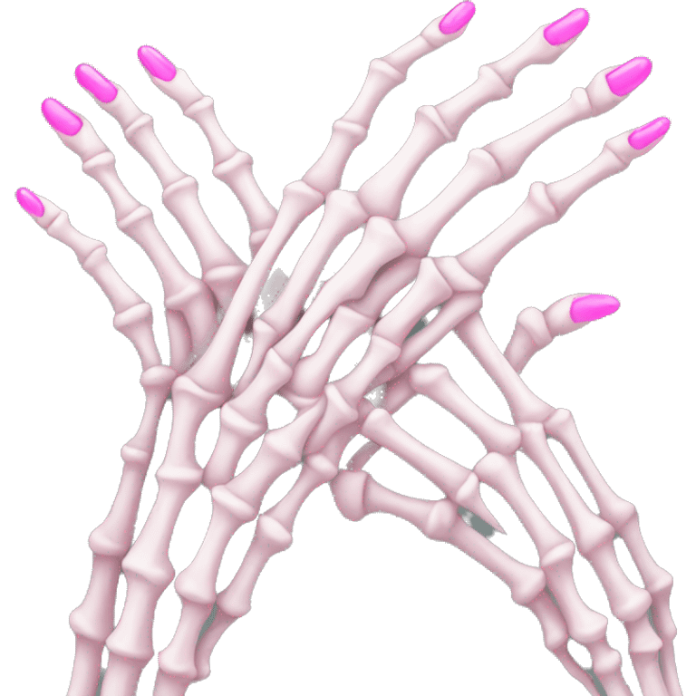 skeleton hand with long pink nails emoji