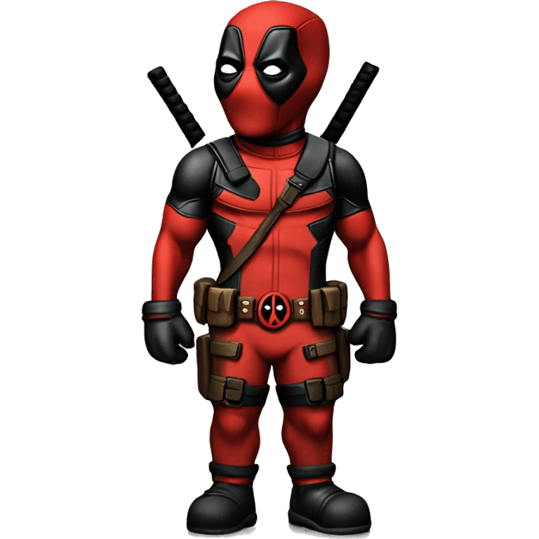 Cute deadpool character full body front side and back HD emoji