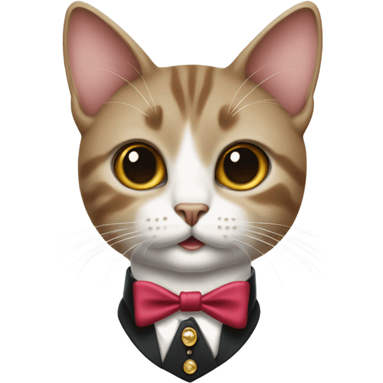 cat wearing fancy outfit emoji