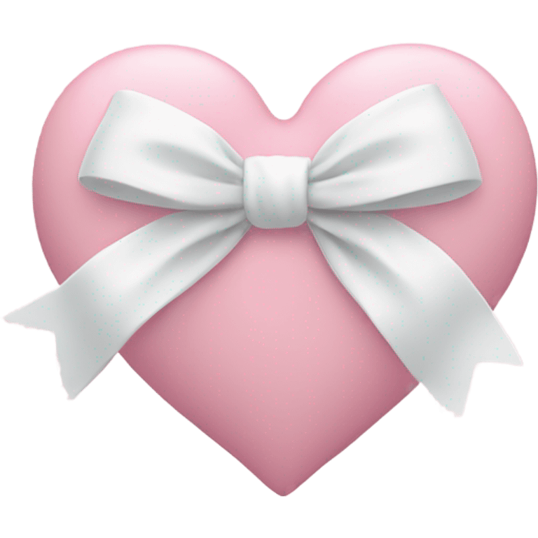 Pastel pink heart with white bow emoji