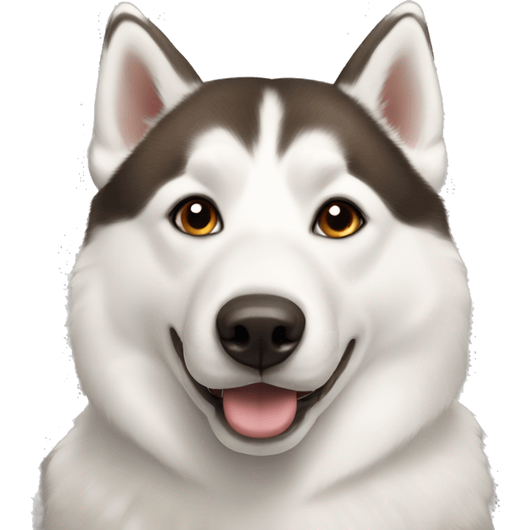 white husky brown eyes emoji