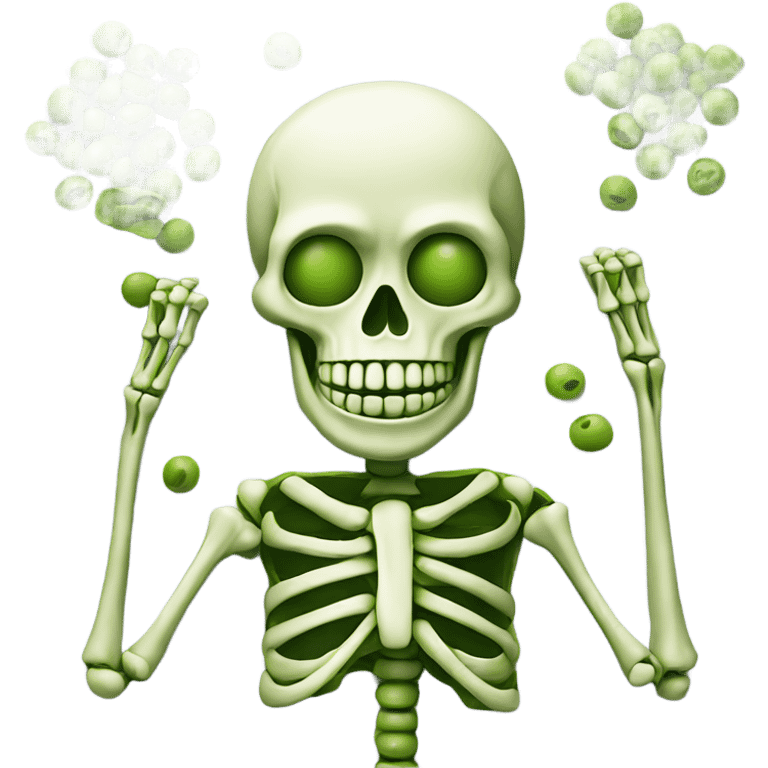 Skeleton made out of peas emoji