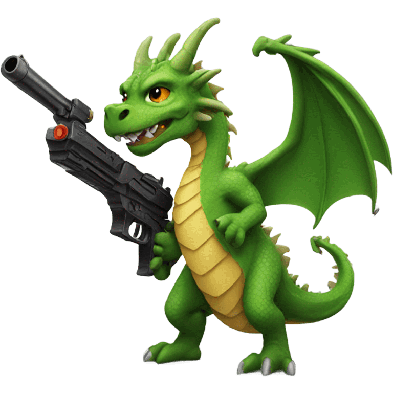 Dragon with a gun emoji