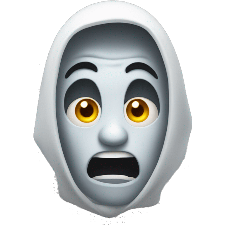 An emoji of him looking ghostly and scared emoji