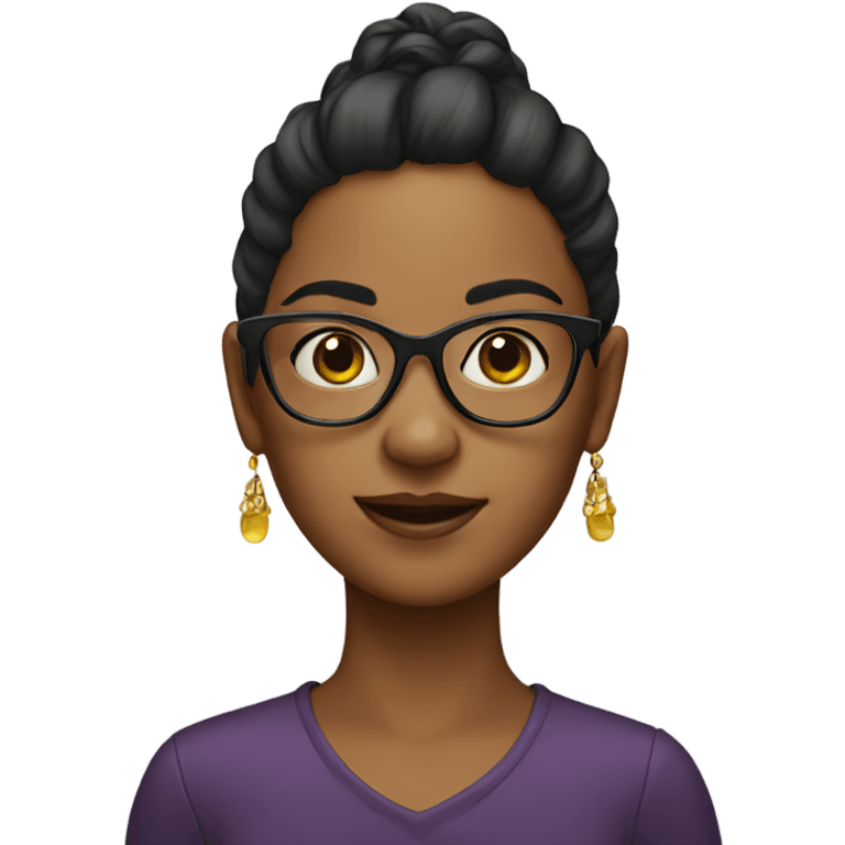 Girl with earrings and glasses emoji