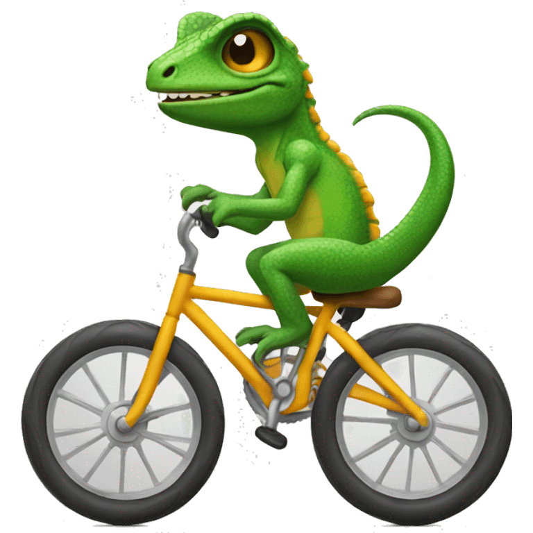 Lizard riding a bike emoji