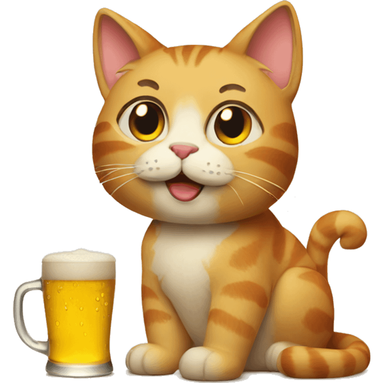 cat with beer emoji