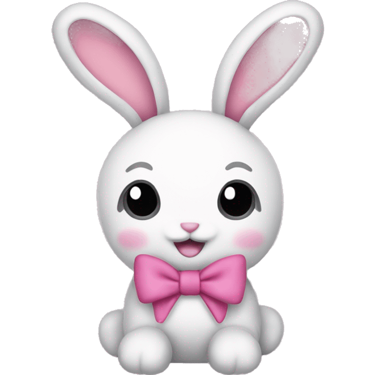 a bunny plushie with two pink bows on her ears emoji