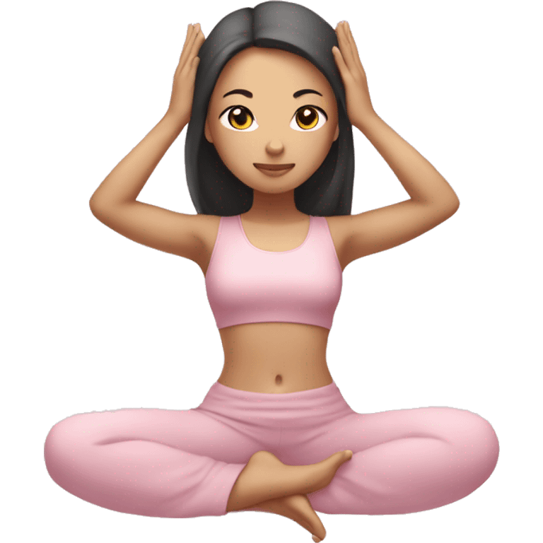 asian yoga girl light pink clothes  emoji