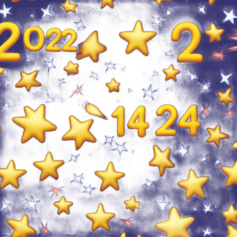 ‘2024’ with fireworks around the number  emoji