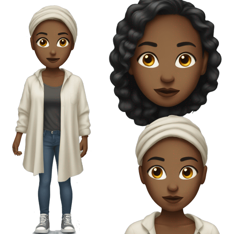 stunning black girl with long shirt emoji