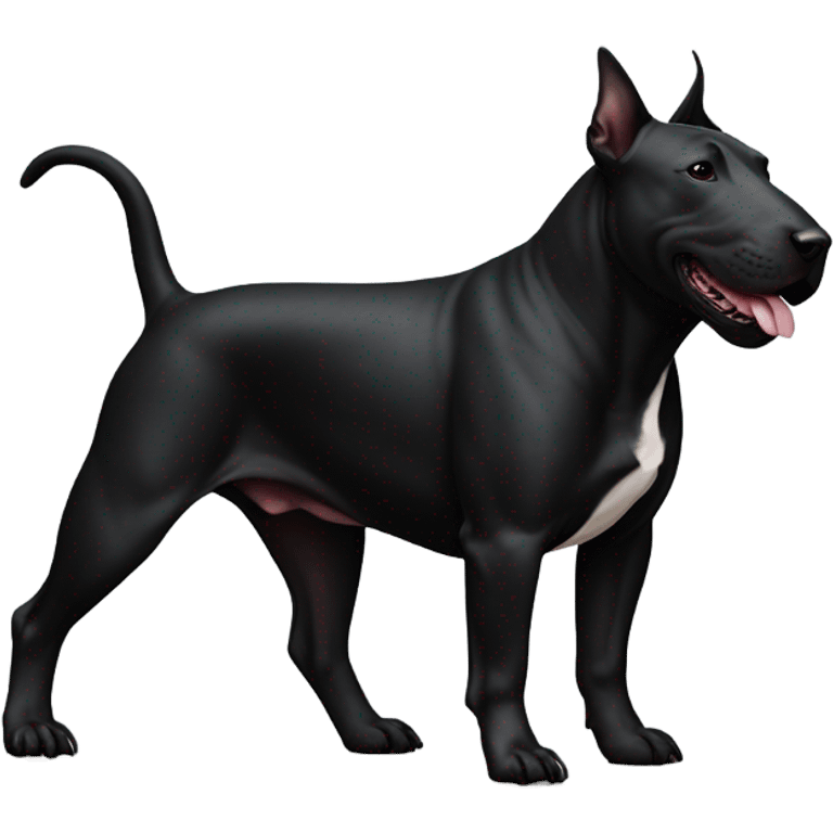 Black bull terrier and fires emoji