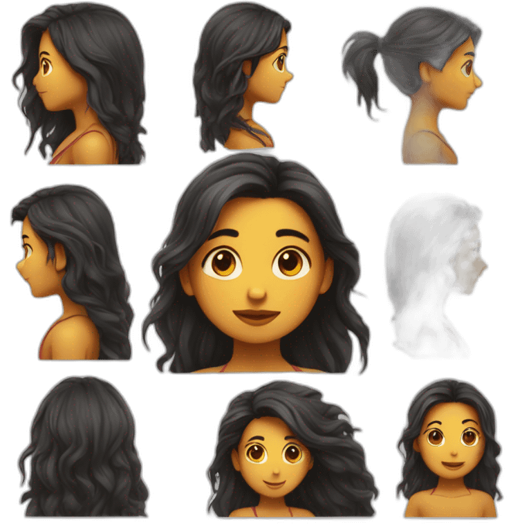 Indienne au cheveux long qui fait un bisous emoji