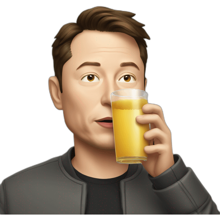 elon musk drinking apple juice emoji