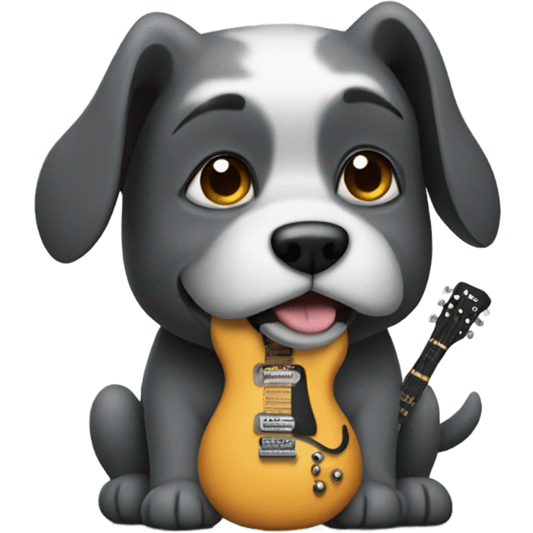 dog with rock guitar emoji