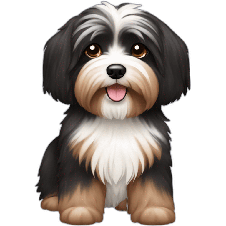 Havanese dog black and brown  emoji