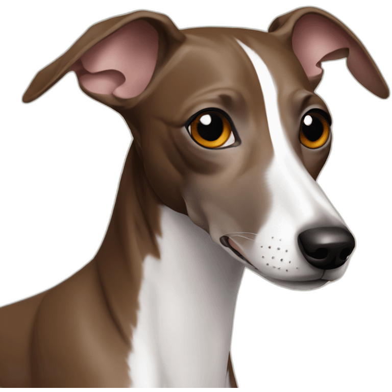 Brown and white Italian greyhound emoji