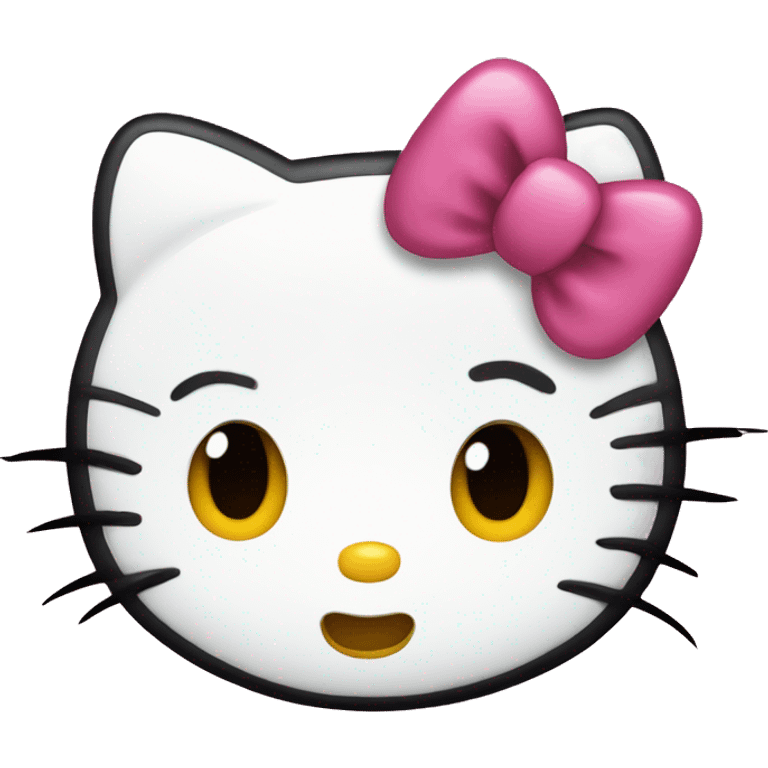 hello kitty with a kissy face emoji