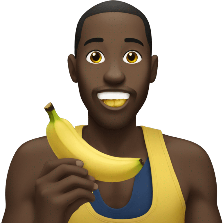 black man eating bannana emoji