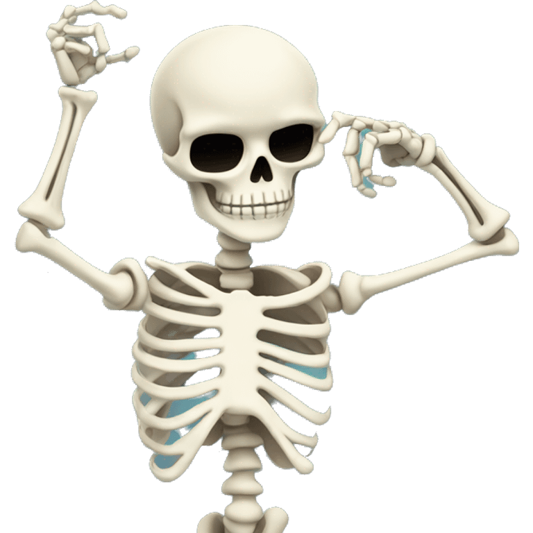 Skeleton dabbing emoji