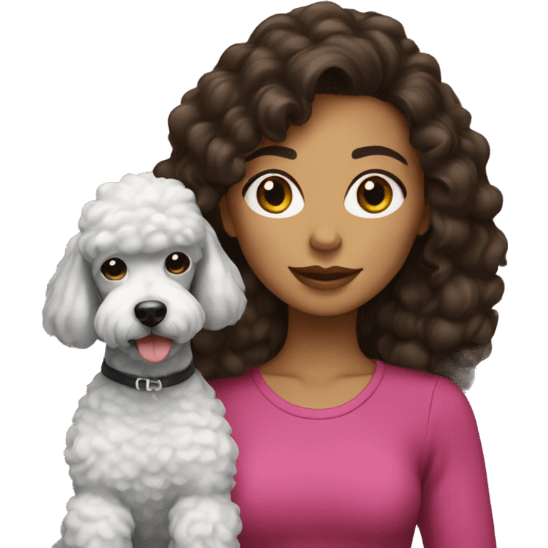 brunette girl with a poodle emoji