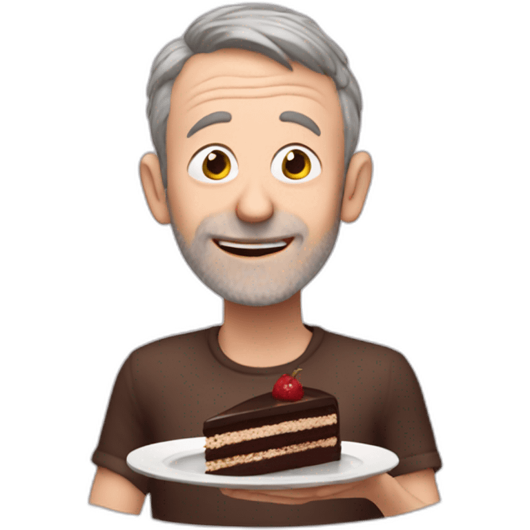 Micheal Rosen eating chocolate cake emoji