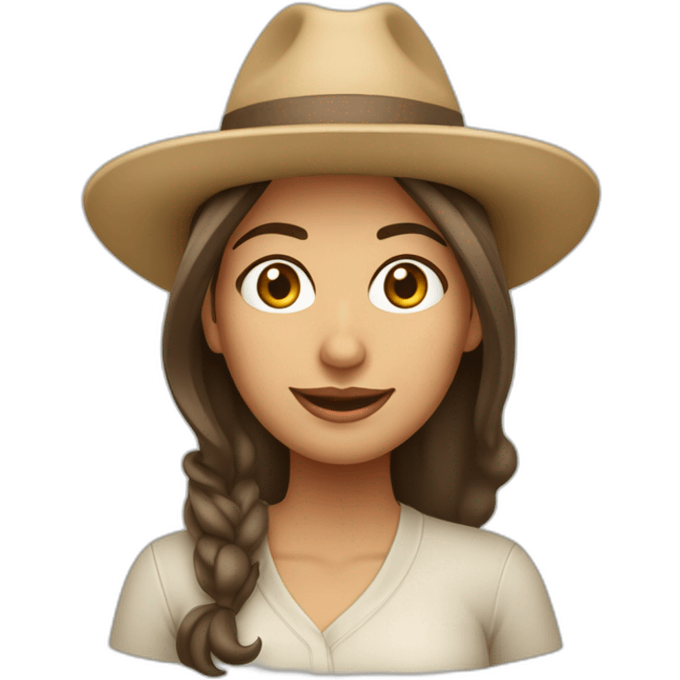 mujer de cabello castaño claro con delantal blanco y sombrero de cocinera emoji